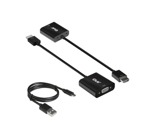 CLUB3D CAC-1302 câble vidéo et adaptateur 0,5 m HDMI Type A (Standard) VGA (D-Sub) Noir