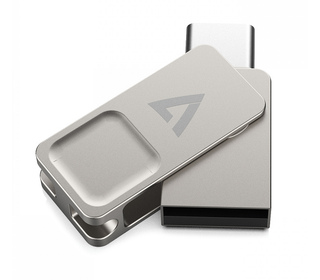 V7 VF3128GTC lecteur USB flash 128 Go USB Type-A / USB Type-C 3.2 Gen 1 (3.1 Gen 1) Argent