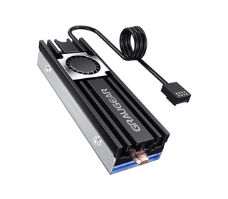 GRAUGEAR G-M2HS08-F système de refroidissement d’ordinateur M.2 NVMe SSD Refroidisseur d'air 2 cm Noir