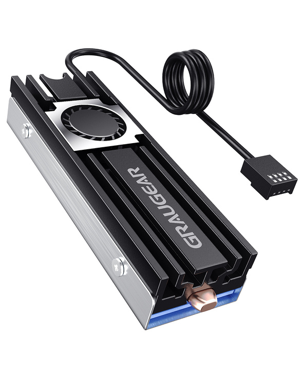GRAUGEAR G-M2HS08-F système de refroidissement d’ordinateur M.2 NVMe SSD Refroidisseur d'air 2 cm Noir