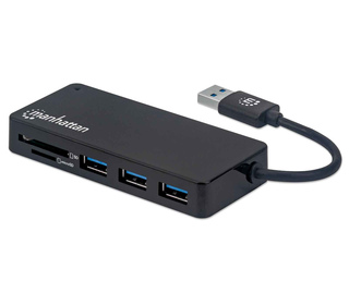 Manhattan 164931 station d'accueil USB 3.2 Gen 1 (3.1 Gen 1) Type-A Noir