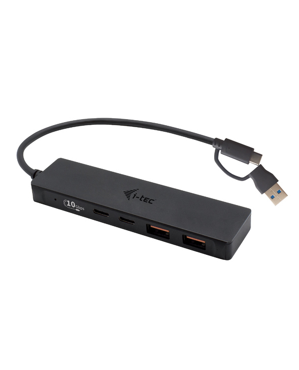 i-tec Metal C31HUBMETAL2A2C hub & concentrateur USB 3.2 Gen 1 (3.1 Gen 1) Type-C 10000 Mbit/s Noir