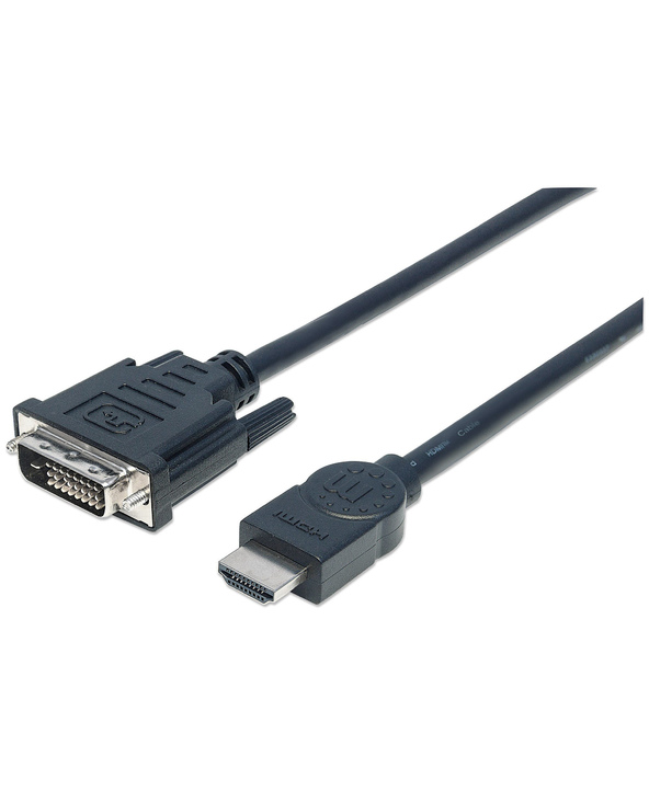 Manhattan 372510 câble vidéo et adaptateur 3 m HDMI Type A (Standard) DVI-D Noir