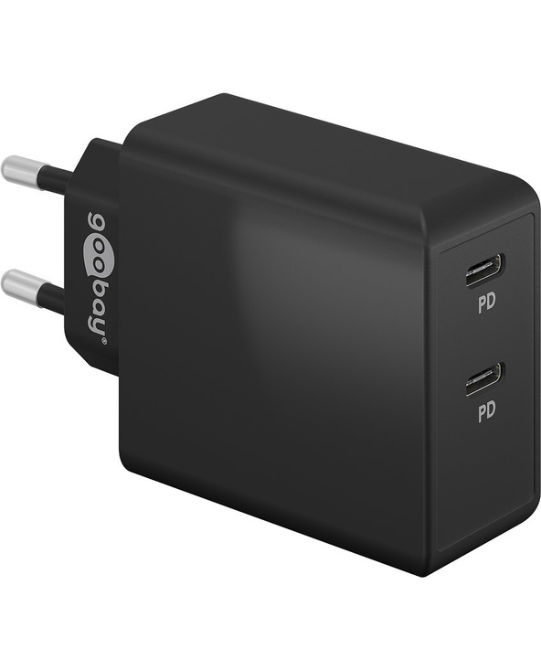 Goobay 61757 chargeur d'appareils mobiles Caméra Numérique, Écouteurs, Téléphone portable, Smartwatch, Tablette Noir Secteur Cha