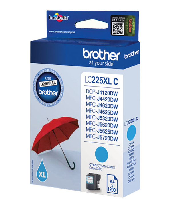Brother LC-225XLC cartouche d'encre 1 pièce(s) Original Rendement élevé (XL) Cyan Brother LC-225XLC cartouche d'encre 1 pièce(s) Original Rendement élevé (XL) Cyan