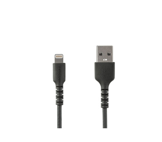 StarTech.com Câble USB-A vers Lightning Noir Robuste 2m - Câble de Charge/Synchronisation de Type A vers Lightning en Fibre Aram