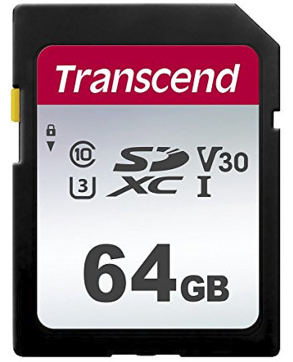Transcend TS64GSDC300S mémoire flash 64 Go SDXC NAND Classe 10
