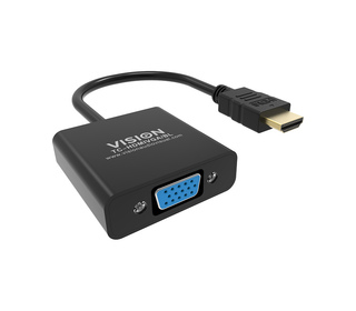 Vision TC-HDMIVGA/BL câble vidéo et adaptateur 0,23 m HDMI Type A (Standard) VGA (D-Sub) Noir
