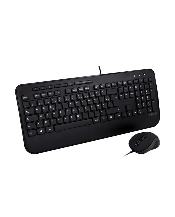 V7 Clavier USB grande taille avec repose-mains et souris ambidextre - FR