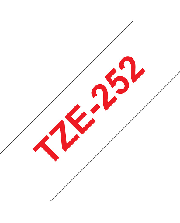 Brother TZE-252 ruban d'étiquette Rouge sur blanc