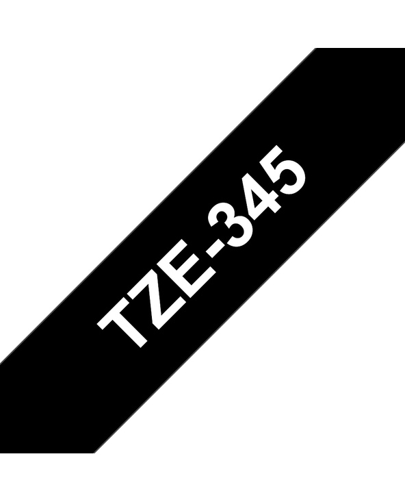 Brother TZE-345 ruban d'étiquette Blanc sur noir