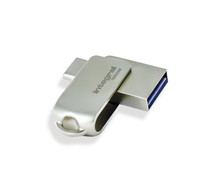 Integral 128GB 360-C Dual USB-C & USB 3.0 lecteur USB flash 128 Go USB Type-A / USB Type-C 3.2 Gen 1 (3.1 Gen 1) Argent