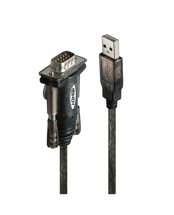 Lindy 42855 câble Série Gris, Transparent 1,5 m USB Type-A DB-9