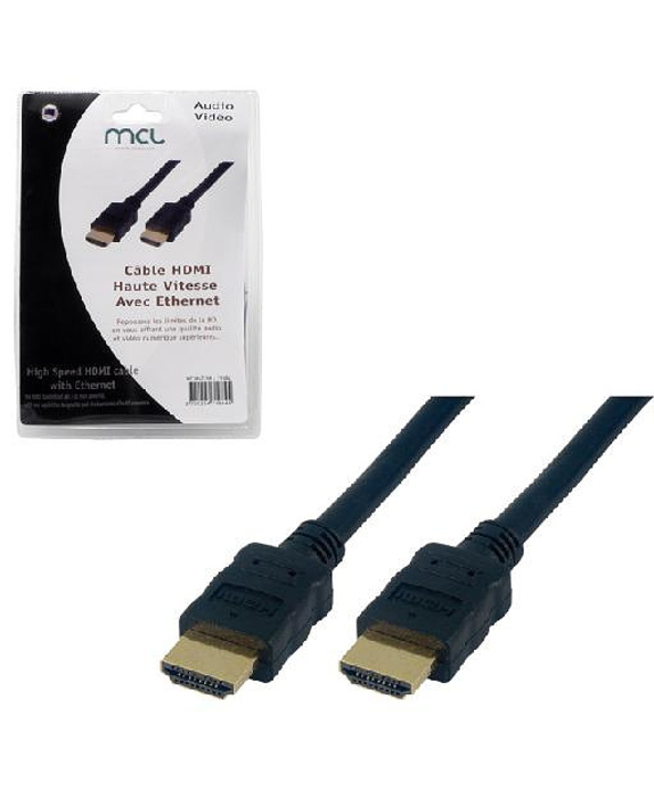 MCL 3m HDMI-Ethernet câble HDMI HDMI Type A (Standard) Noir