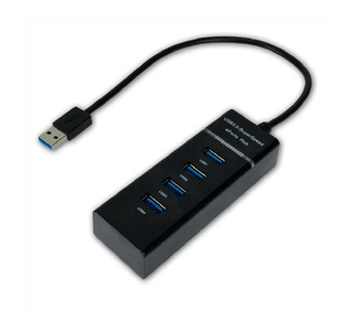 MCL USB3-M104B/N hub & concentrateur USB 3.2 Gen 1 (3.1 Gen 1) Type-A Noir