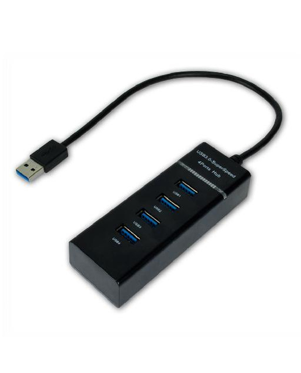 MCL USB3-M104B/N hub & concentrateur USB 3.2 Gen 1 (3.1 Gen 1) Type-A Noir