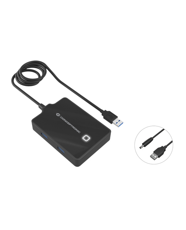 Conceptronic HUBBIES11B station d'accueil USB 3.2 Gen 1 (3.1 Gen 1) Type-A Noir