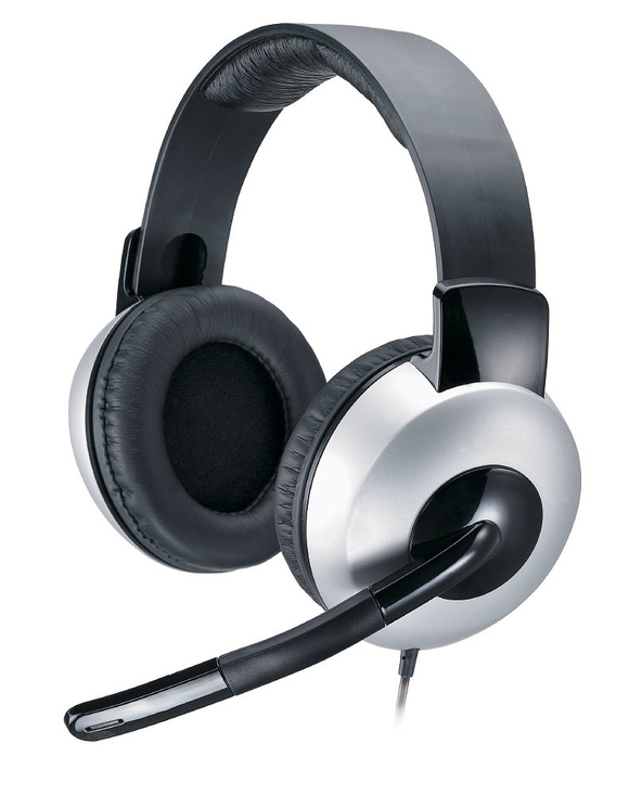Genius Computer Technology HS-05A Casque Avec fil Arceau Bureau/Centre d'appels Noir, Argent