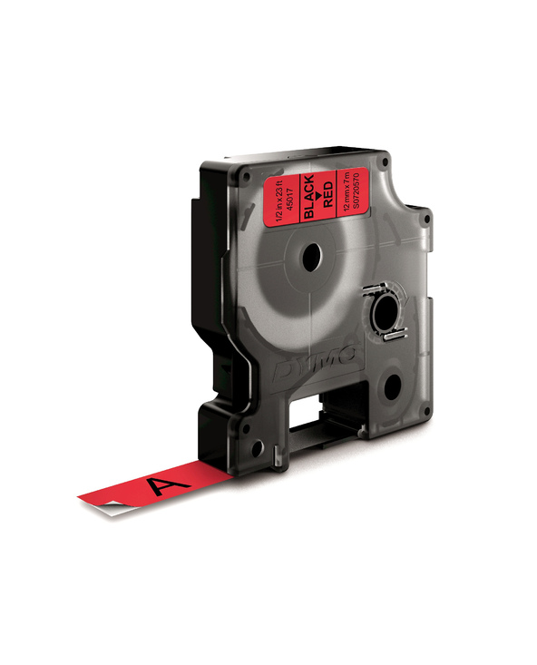 DYMO D1 - Standard Étiquettes - Noir sur rouge - 12mm x 7m