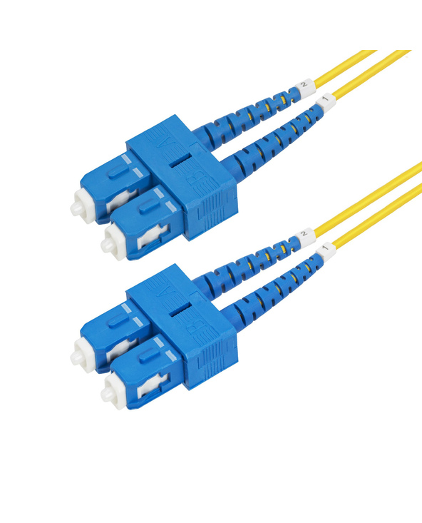 StarTech.com Câble Fibre Optique de 5m Duplex Monomode SC à SC (UPC) OS2, 9/125µm, 40G/100G, Cordon Fibre Optique, Insensible à 