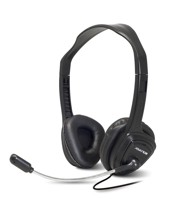 ADVANCE MIC-S765 écouteur/casque Avec fil Arceau Bureau/Centre d'appels Noir