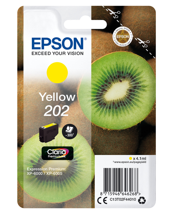 Epson Kiwi Singlepack Yellow 202 Claria Premium Ink