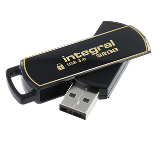 Integral 32GB Secure 360 Encrypted USB 3.0 lecteur USB flash 32 Go USB Type-A 3.2 Gen 1 (3.1 Gen 1) Noir, Or