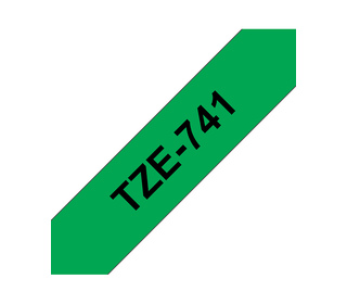 Brother TZE-741 ruban d'étiquette Noir sur vert TZ