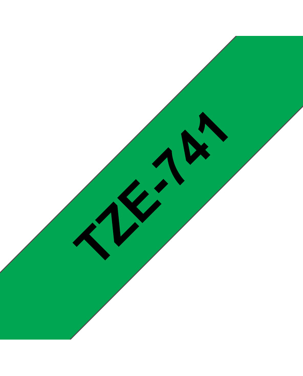 Brother TZE-741 ruban d'étiquette Noir sur vert TZ