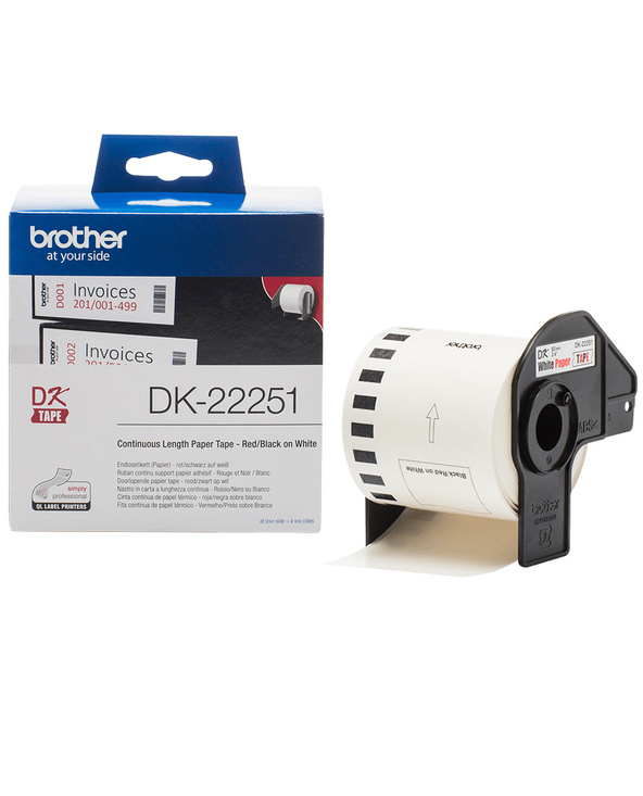 Brother DK-22251 ruban d'étiquette Noir et rouge sur blanc