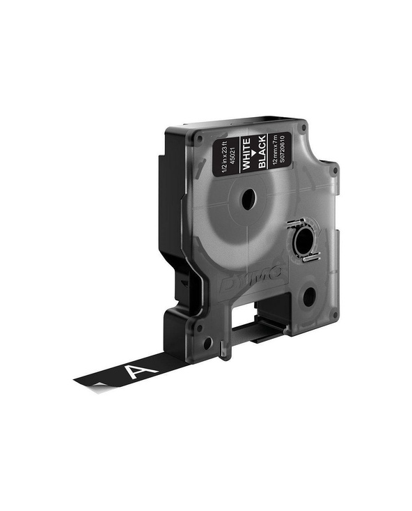 DYMO D1 - Standard Étiquettes - Blanc sur noir - 12mm x 7m