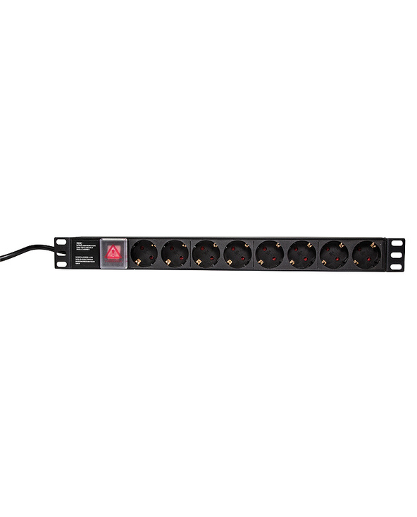 LogiLink PDU8C01 unité de distribution d'énergie 8 sortie(s) CA 1U Noir