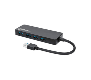 Manhattan 164900 hub & concentrateur USB 3.2 Gen 1 (3.1 Gen 1) Type-A 5000 Mbit/s Noir