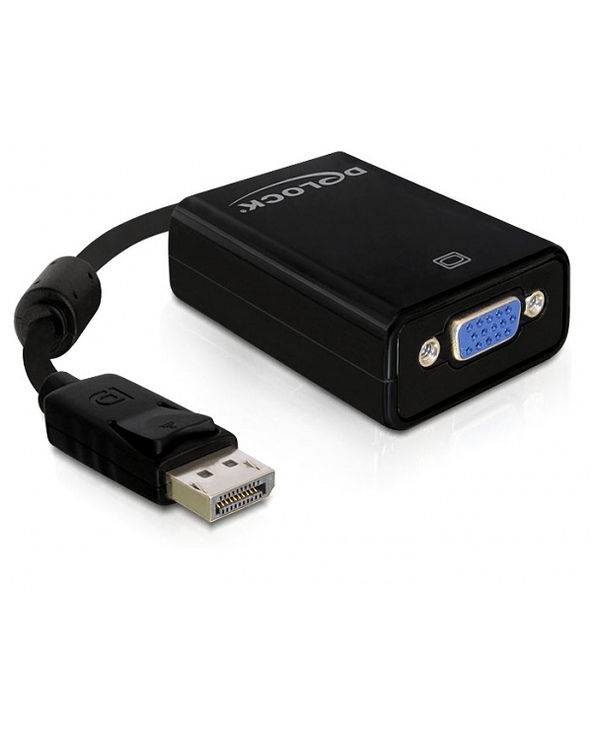 DeLOCK 61848 câble vidéo et adaptateur 0,125 m VGA (D-Sub) DisplayPort Noir