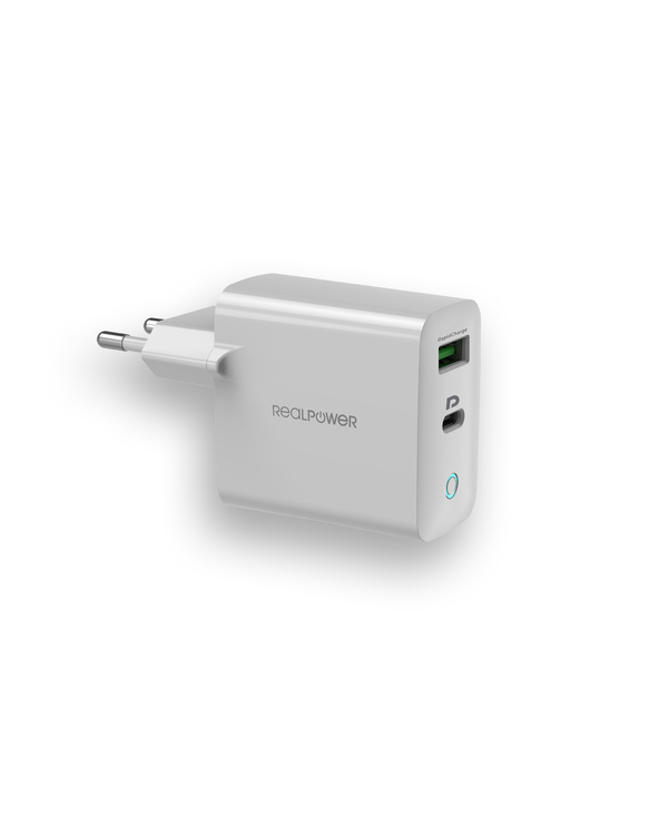 RealPower PC-20 Smartphone, Tablette Blanc Secteur Charge rapide Intérieure