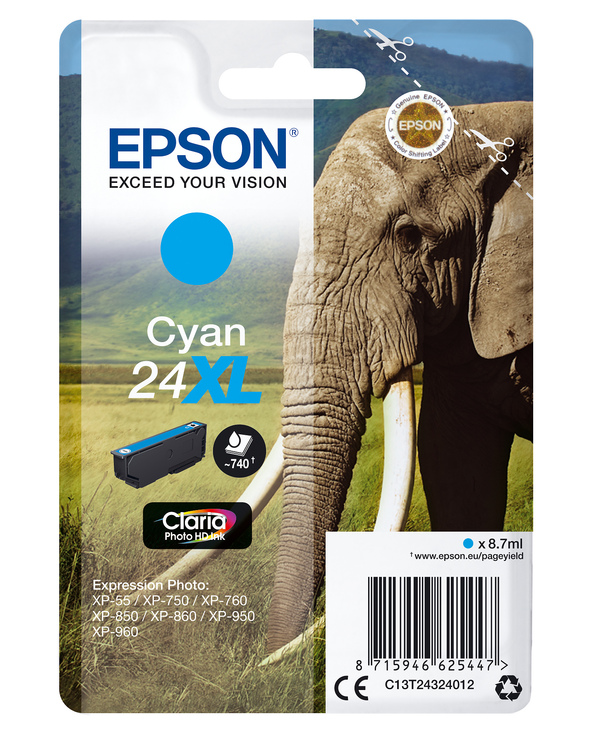 Epson Elephant Cartouche "Eléphant" - Encre Claria Photo HD C (XL)