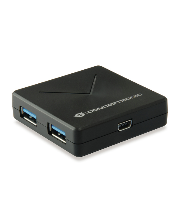 Conceptronic HUBBIES02B hub & concentrateur USB 3.2 Gen 1 (3.1 Gen 1) Mini-B 5000 Mbit/s Noir