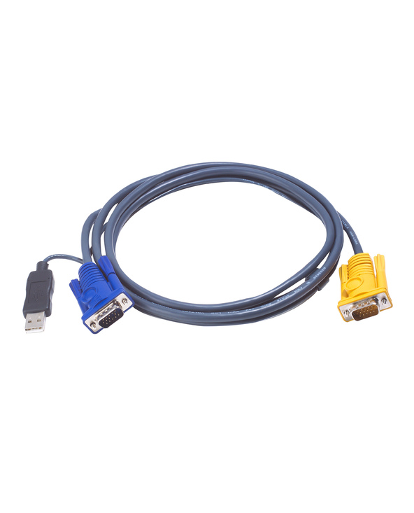 ATEN Câble KVM USB 1,8m avec SPHD 3 en 1 et convertisseur PS/2 vers USB intégré