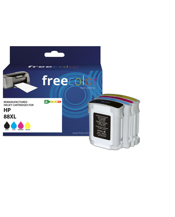 Freecolor K10418F7 cartouche d'encre 4 pièce(s) Compatible High (L) Yield Noir, Cyan, Magenta, Jaune