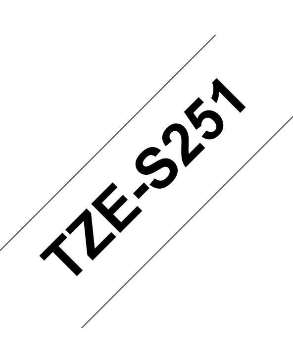Brother TZE-S251 ruban d'étiquette Noir sur blanc TZ