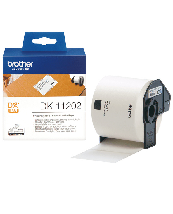 Brother DK-11202 ruban d'étiquette Noir sur blanc