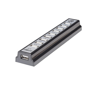Manhattan 161572 hub & concentrateur USB 2.0 480 Mbit/s Noir, Argent
