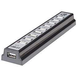 Manhattan 161572 hub & concentrateur USB 2.0 480 Mbit/s Noir, Argent