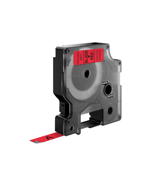 DYMO D1 - Standard Étiquettes - Noir sur rouge - 9mm x 7m
