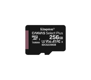 Kingston Technology Carte micSDXC Canvas Select Plus 100R A1 C10 de 256 Go sans ADP