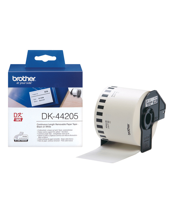 Brother DK-44205 ruban d'étiquette Noir sur blanc