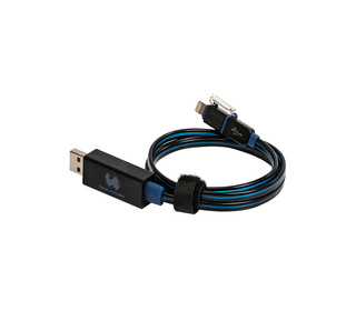 RealPower USB A/Lightning 0.75m 0,75 m Noir, Bleu