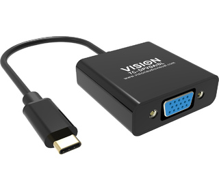 Vision TC-USBCVGA/BL câble vidéo et adaptateur USB Type-C VGA (D-Sub) Noir