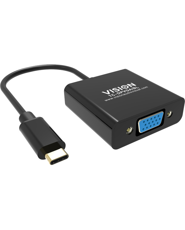 Vision TC-USBCVGA/BL câble vidéo et adaptateur USB Type-C VGA (D-Sub) Noir