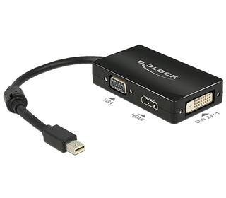 DeLOCK 0.16m DisplayPort/VGA + HDMI + DVI 0,16 m Mini DisplayPort VGA (D-Sub)+ HDMI + DVI Noir